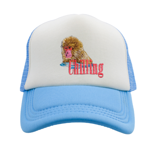 Japanese Macaque Embroidered Trucker