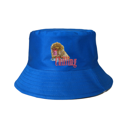 Japanese Macaque Embroidered Bucket Hat