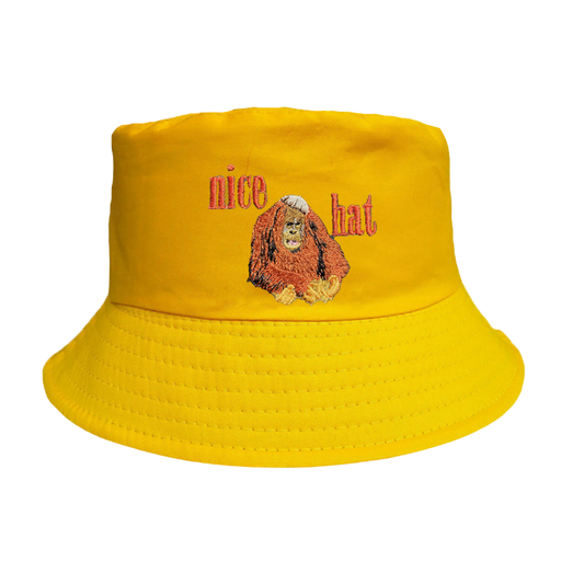 Orangutan Embroidered Bucket Hat