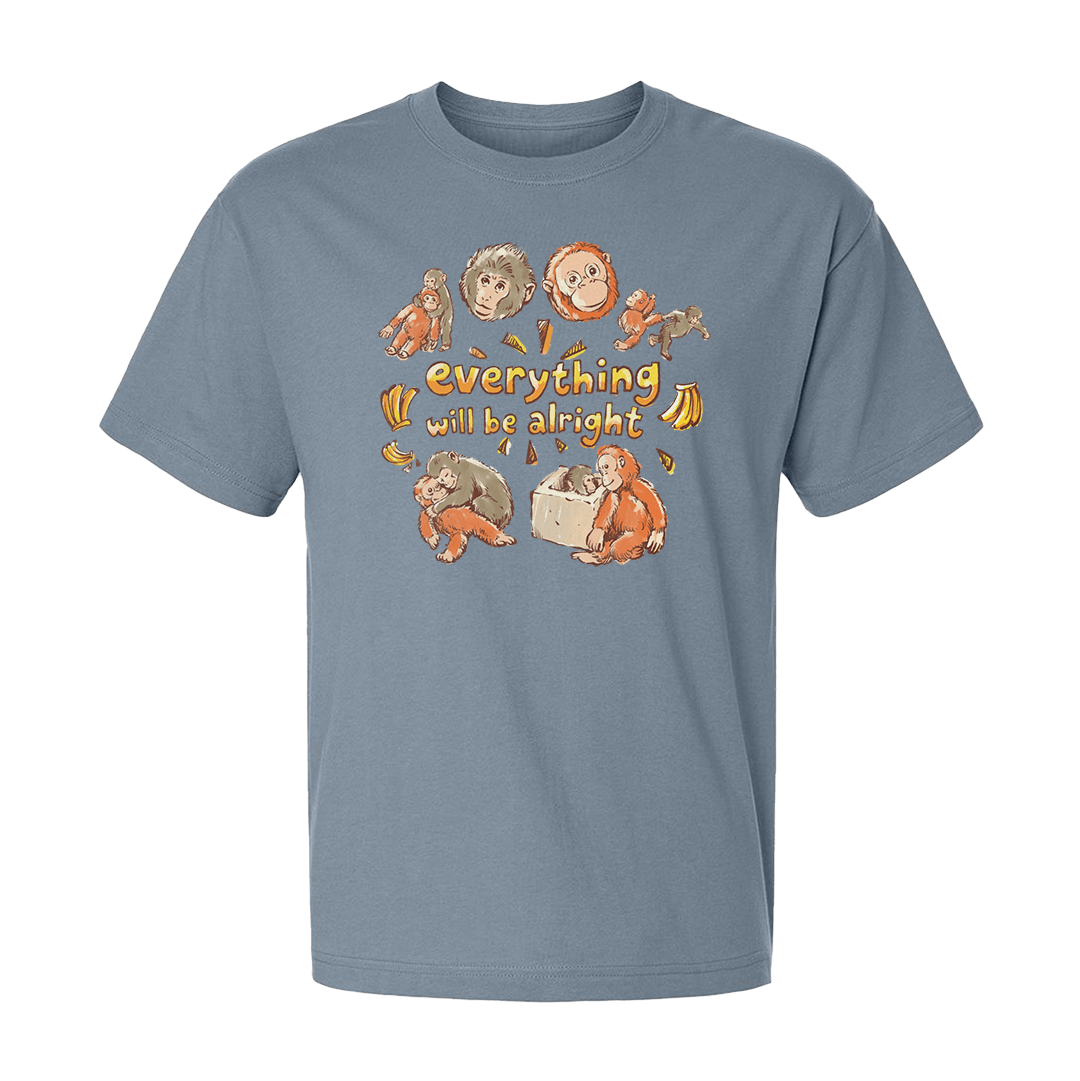 Punch will be Alright T-Shirt featuring fun monkey illustrations and cozy vibes.