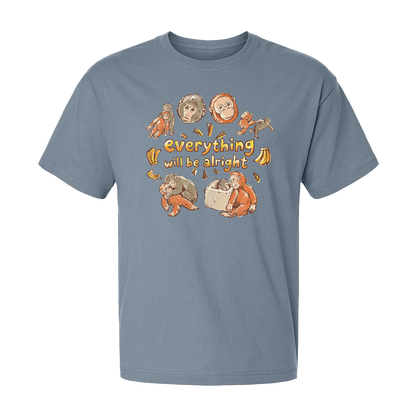 Punch will be Alright T-Shirt featuring fun monkey illustrations and cozy vibes.