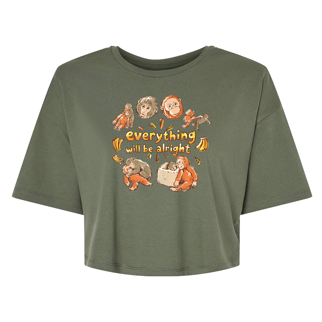 Punch will be Alright Cropped T-shirt featuring fun monkey apparels and positive vibes.