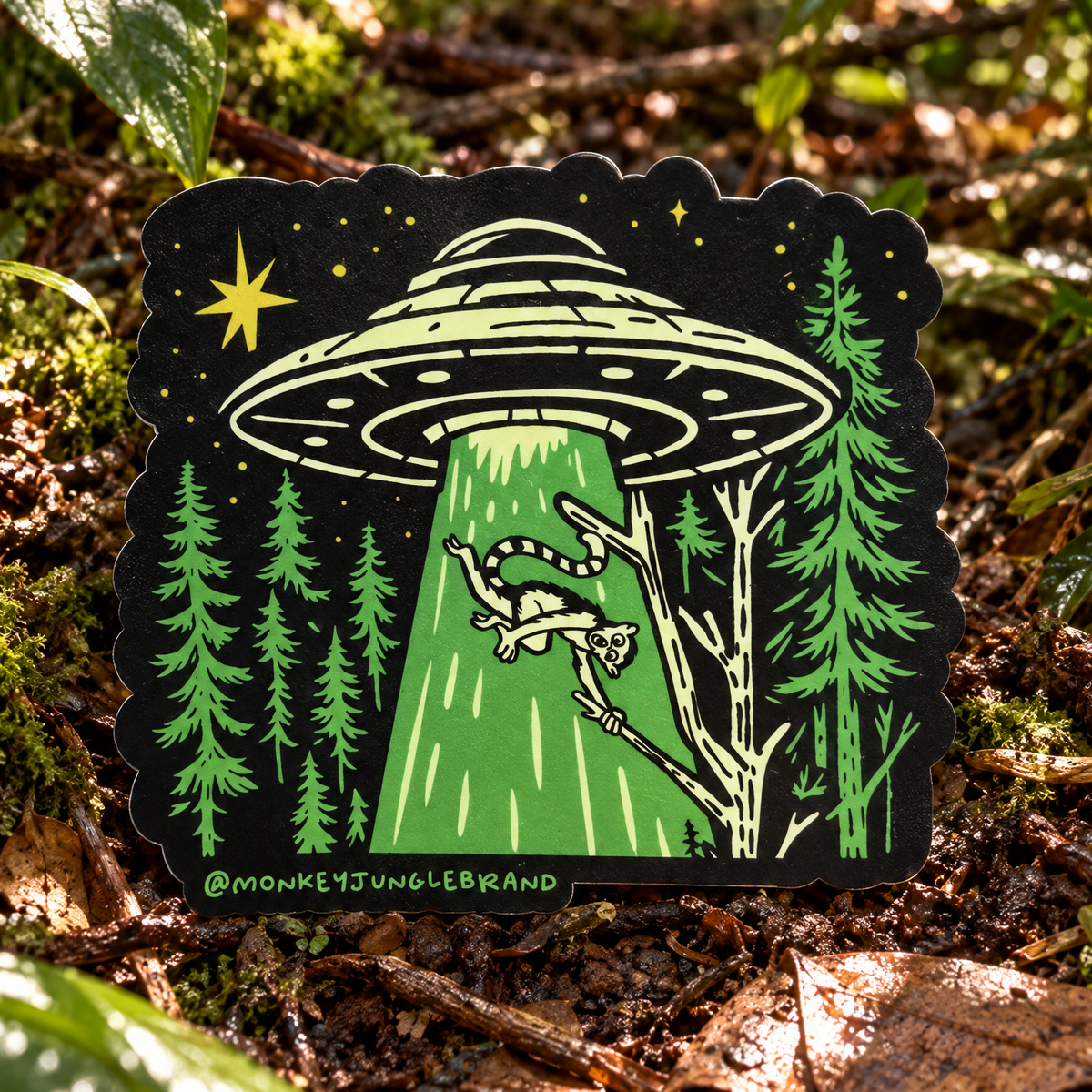 Abduction Jungle Sticker - Glow in the Dark